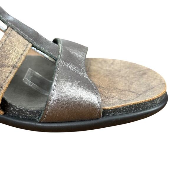 SAS Allegro Lusso Women Metallic Chunky Heel Sandals Strappy Leather Shoes 7.5 N - Picture 2 of 16